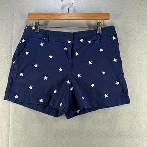 Cambridge Dry Goods Womens Star Shorts 6 Blue Star Embroidered Beach Vacation